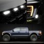 7pc LED Smoked Grille & Side Marker Light Kit F&R For Ford F150 Raptor 2021-2025