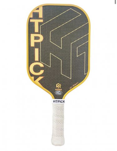 HTPICK Gold Titanium Weaved Pickleball Paddle 3K Raw T700 Carbon Fiber
