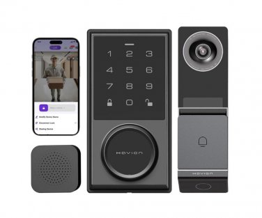 Wireless Video Doorbell w/Smart Lock Set, Dual Camera 3K, 32GB, Keyless Entry