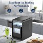 Countertop Crescent Ice Maker 16pcs in 12min, Self-Cleaning, 26lbs, Timer, Scoop