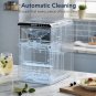 Countertop Crescent Ice Maker 16pcs in 12min, Self-Cleaning, 26lbs, Timer, Scoop
