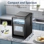 Countertop Crescent Ice Maker 16pcs in 12min, Self-Cleaning, 26lbs, Timer, Scoop