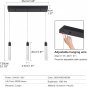 NEW! Black 3 Light Modern Pendant LED Kitchen/Home Fixture. Adjustable! Dims!