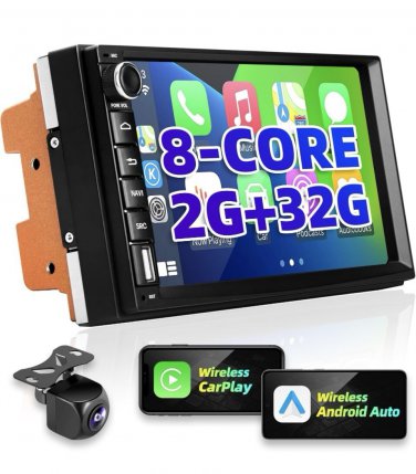7 Inch Universal 2+32GB Android 12 CarPlay Car Stereo Navi BT GPS Double 2 DIN