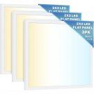 Sunco 3 Pack 2x2 LED Flat Panel Lights 3-5000K White 40W  0-10V, 7yr Warranty