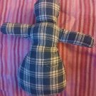 Handmade Poppet Doll in blue and white plaid