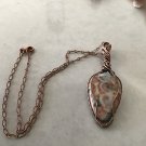 Peach and Gray Lace Agate Pendant