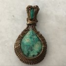 Chrysocolla and Emerald Pendant