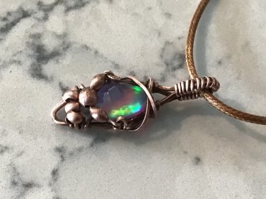 Faceted Aurora Opal Mini Pendant
