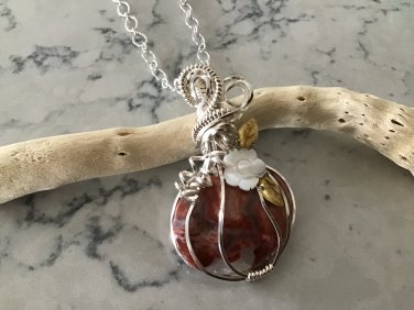 Red Jasper Pumpkin Pendant