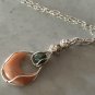 Peach Amazonite Moon Pendant