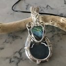 Blue Opal Moon Pendant