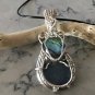 Blue Opal Moon Pendant