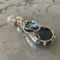 Blue Opal Moon Pendant