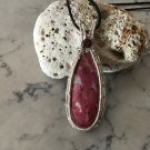 Thulite and Garnet Pendant