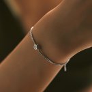 Moissanite Sterling Silver Chain Bracelet – Round Cut, Elegant Women's Jewelry - MSRP $199.99