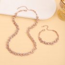 Luxury Leaf Rhinestone Necklace and Bracelet Set – Gold Plated Luxury Leaf Rhinestone Necklace and Bracelet Set – Gold Plated
