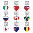 Love Flag Heart Pendant Italian Module Bracelet – DIY Elastic Stainless Steel Charm Strap (Unisex) Love Flag Heart Pendant Italian Module Bracelet – DIY Elastic Stainless Steel Charm Strap (Unisex)
