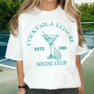 Women’s Retro Tennis Graphic T-Shirt – Vintage Cocktail Leisure Cotton Loose Fit Tee (XS–XXXL)