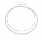 Sterling Silver Moissanite Couple Ring Set with Necklace & Earrings
