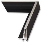Canvas floater frame, Brushed Silver on Matte Black