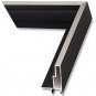 Canvas floater frame, Brushed Silver on Matte Black
