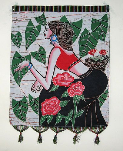 chinese batik art-Camellian girl