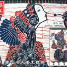 chinese batik art  mural painting- pretty girl of Miao nationality