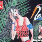 chinese batik art mural painting, wall hanging-BuYi nationality amatory  girl