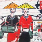 chinese batik art mural painting, wall hanging-grain in ear