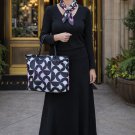 Black and White/pink pattern Satin Zip Top bag