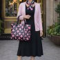 Black and White/pink pattern Satin Zip Top bag