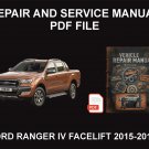 Ford Ranger IV Facelift 2015-2018 Car Repair Manual, Book