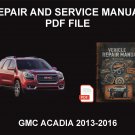 GMC Acadia 2013-2016 Car Repair Manual, Book
