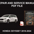 Honda Odyssey 2018-2024 Car Repair Manual, Book