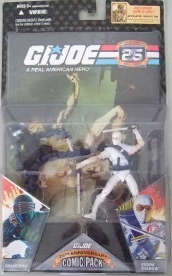 GI JOE 25TH ANNIVERSARY COMIC PACK - SNAKE EYES AND STORM SHADOW ACTION FIGURE 2 - PACK