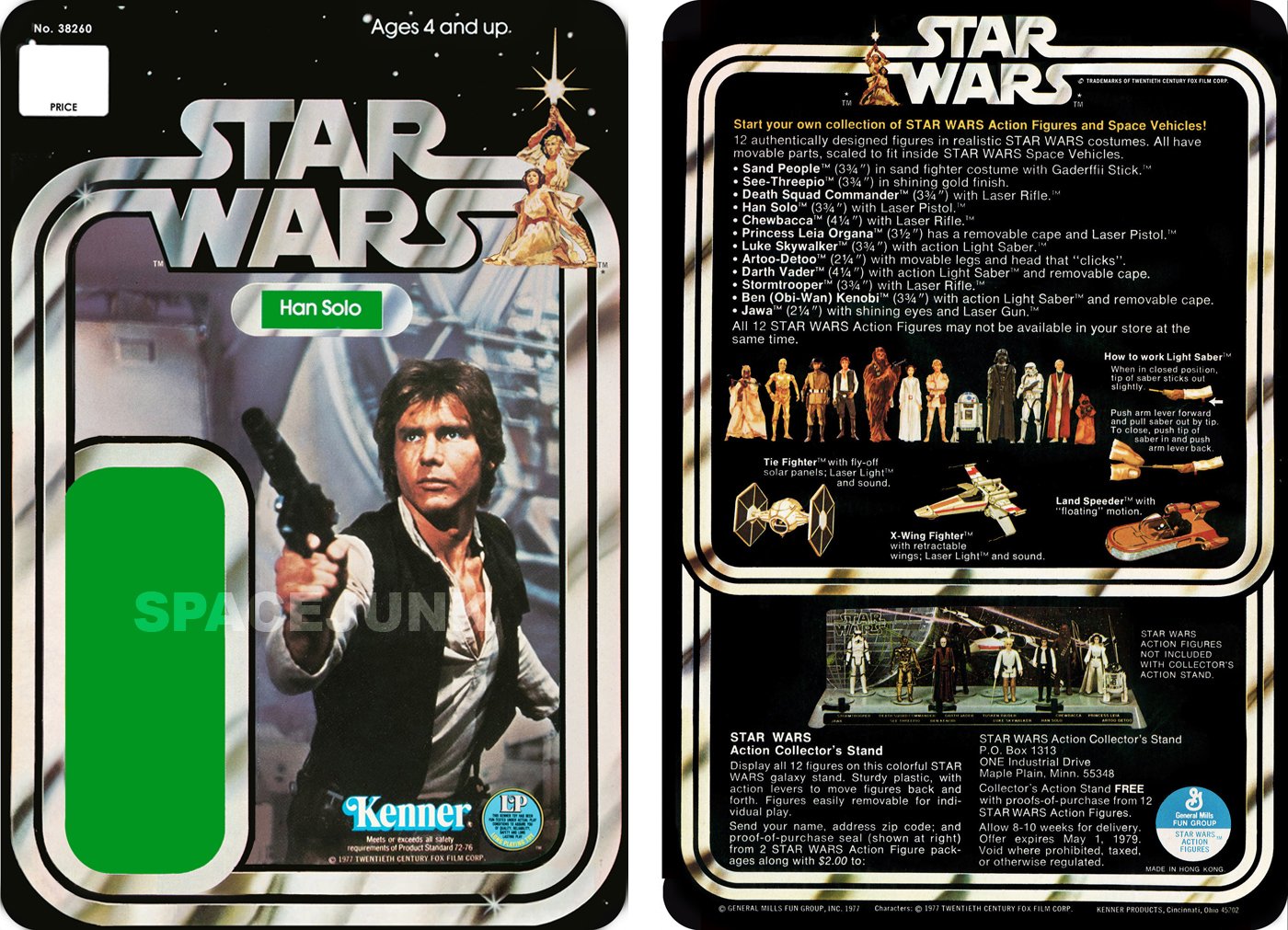 Star Wars Han Solo 1977 Cardback (PLS READ DETAILS BELOW BEFORE BUYING)