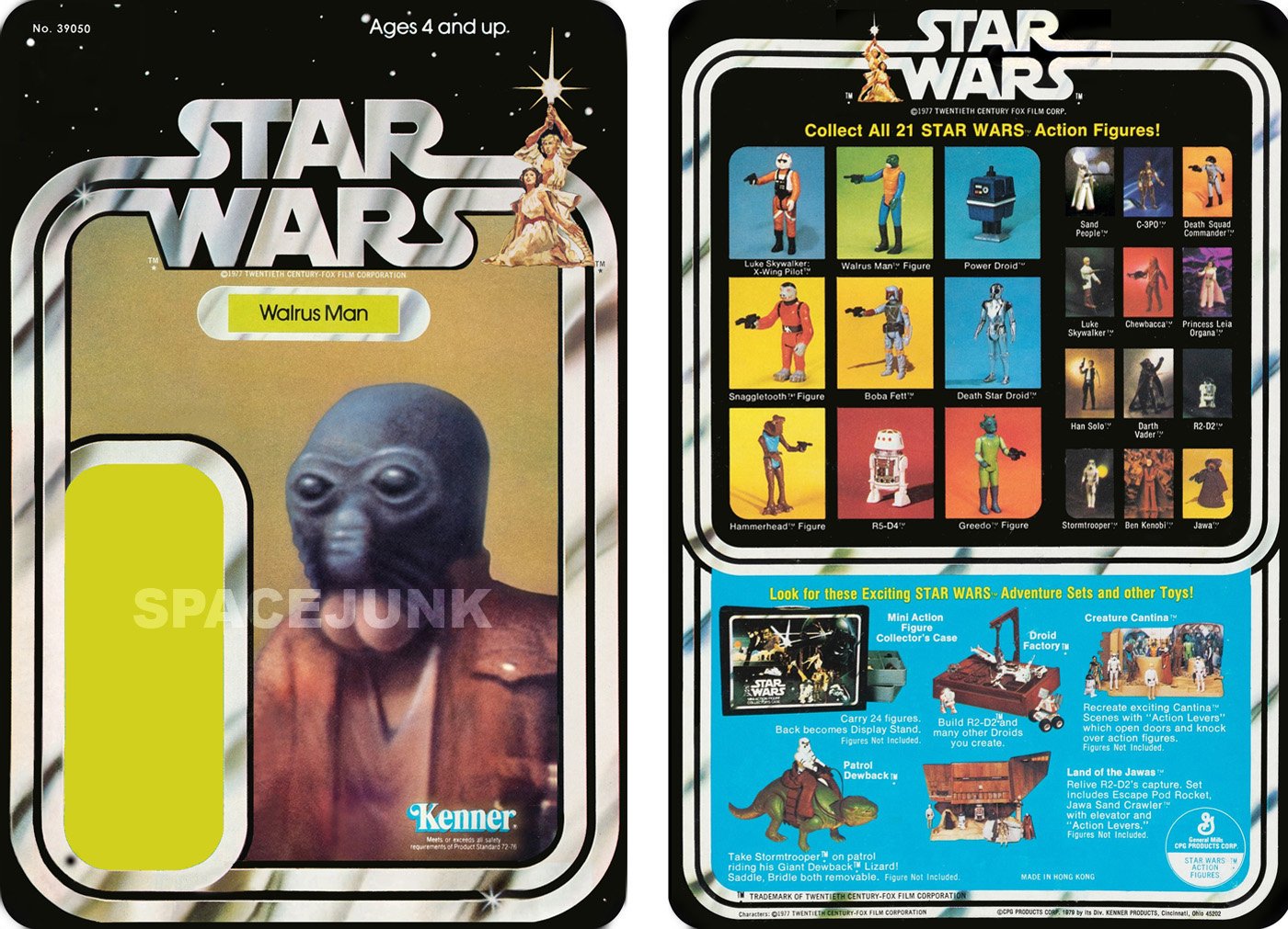Star Wars Walrusman 1977 Cardback (PLS READ DETAILS BELOW BEFORE BUYING)