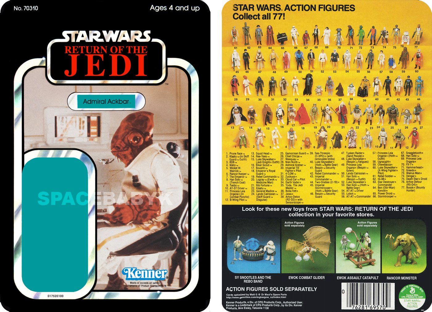 Star Wars ROTJ ADMIRAL ACKBAR 1983 Cardback (PLS READ DETAILS BELOW BEFORE BUYING)