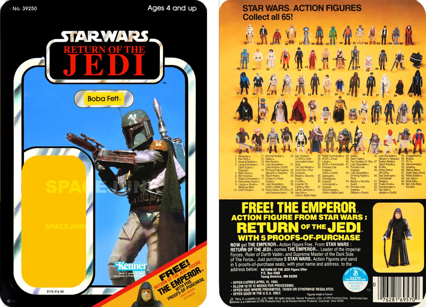 Star Wars ROTJ BOBA FETT 1983 Cardback (EMPEROR OFFER) (PLS READ DETAILS BELOW BEFORE BUYING)