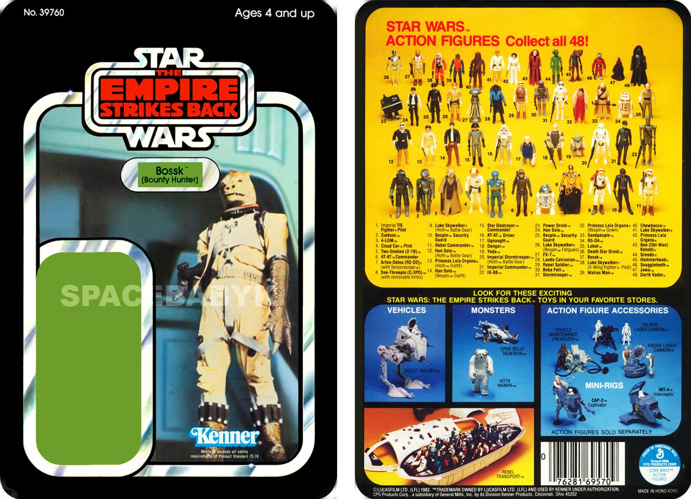 Star Wars ESB Bossk 1980 Cardback (PLS READ DETAILS BELOW BEFORE BUYING)