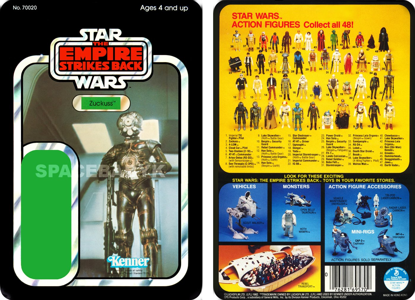 Star Wars ESB Zuckuss 1980 Cardback (PLS READ DETAILS BELOW BEFORE BUYING)