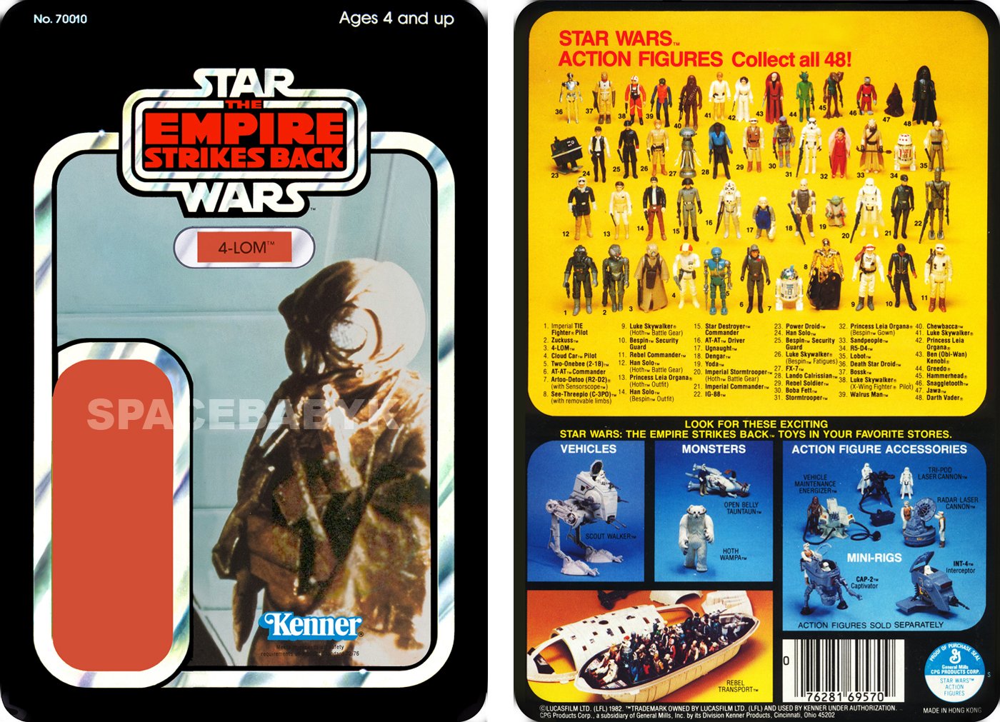 Star Wars ESB 4-LOM 1980 Cardback (PLS READ DETAILS BELOW BEFORE BUYING)