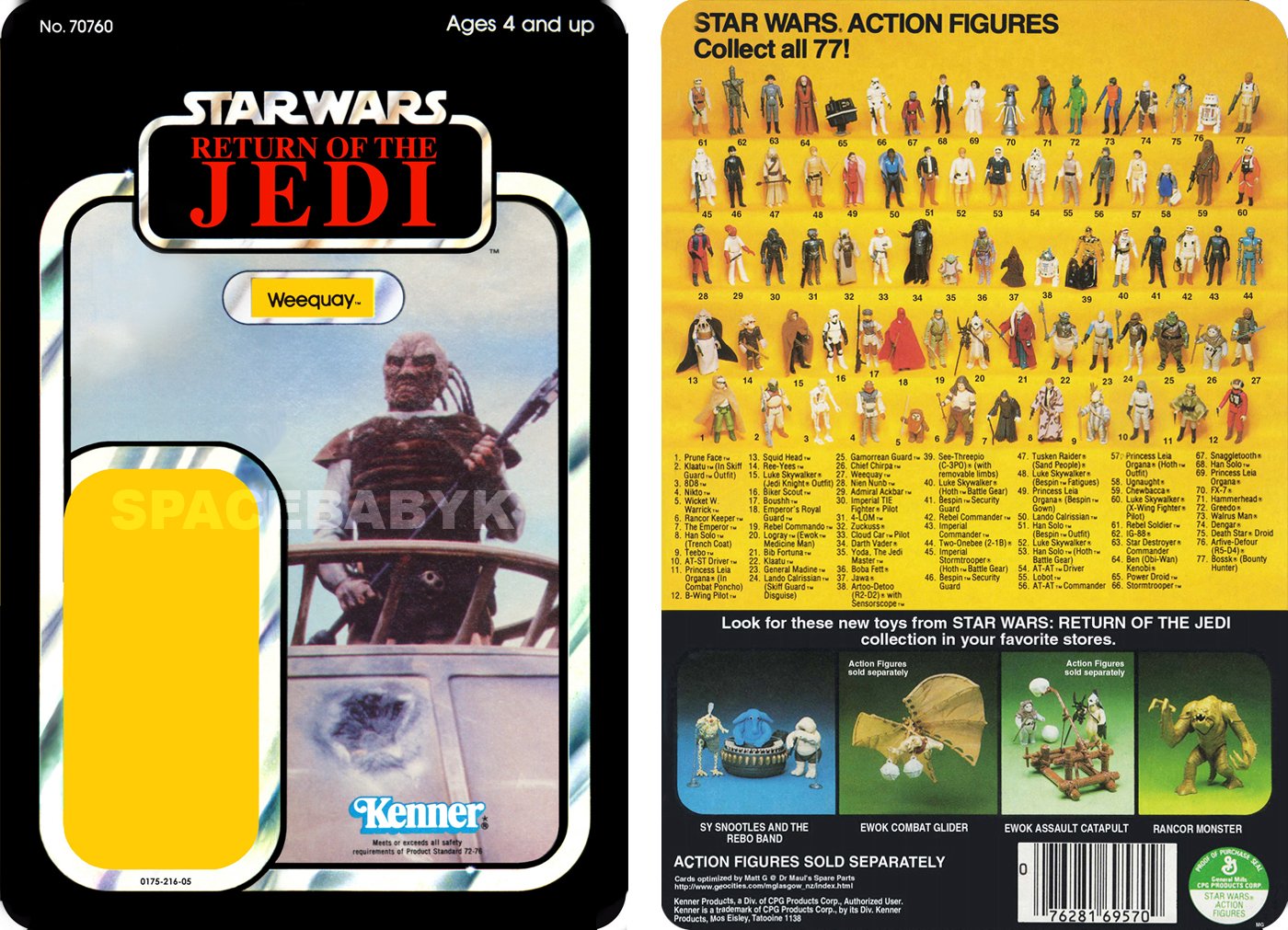 Star Wars ROTJ Weequay 1983 Cardback (PLS READ DETAILS BELOW BEFORE BUYING)