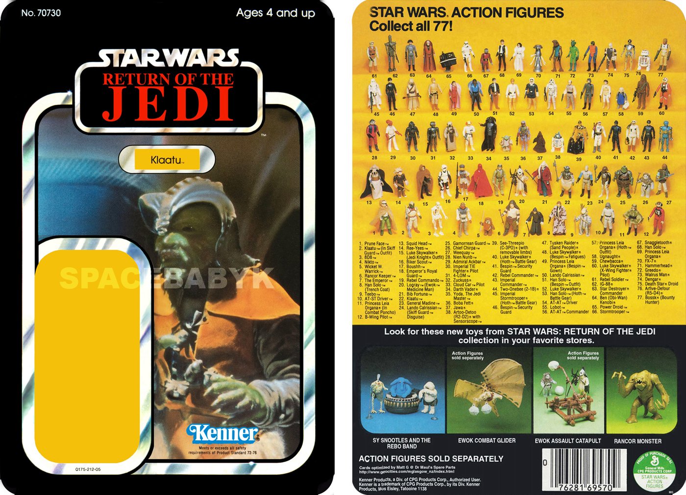 Star Wars ROTJ Klaatu 1983 Cardback (PLS READ DETAILS BELOW BEFORE BUYING)