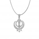925 Sterling Silver Guru Nanak Sikh Khanda Symbol Pendant (without chain)