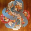 Set of Eight Lucy Rigg '84 Holiday Seasons Place mats