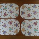 Set of Four Reversible Teddy Bear Place mats