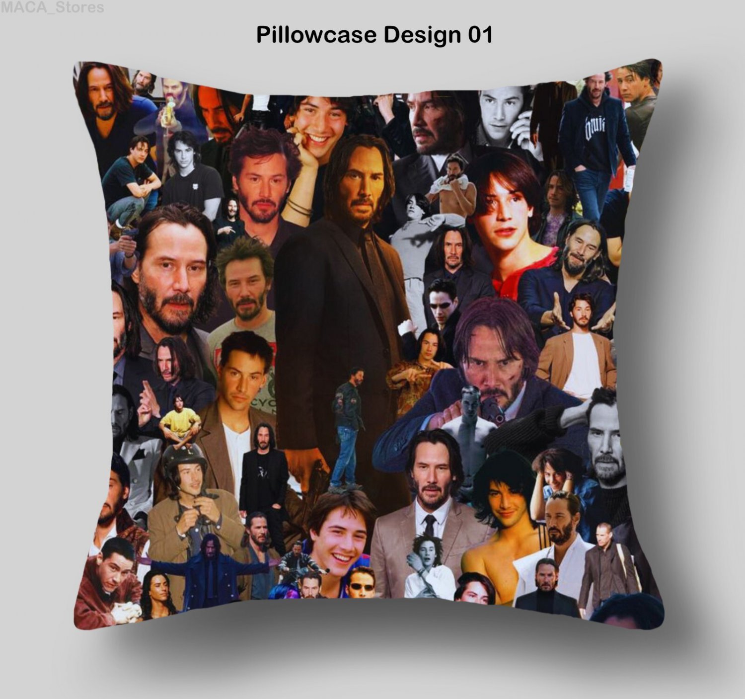 Keanu Reeves Pillow John Wick Baba Yaga Birthday Gift Xmas Christmas Decorations