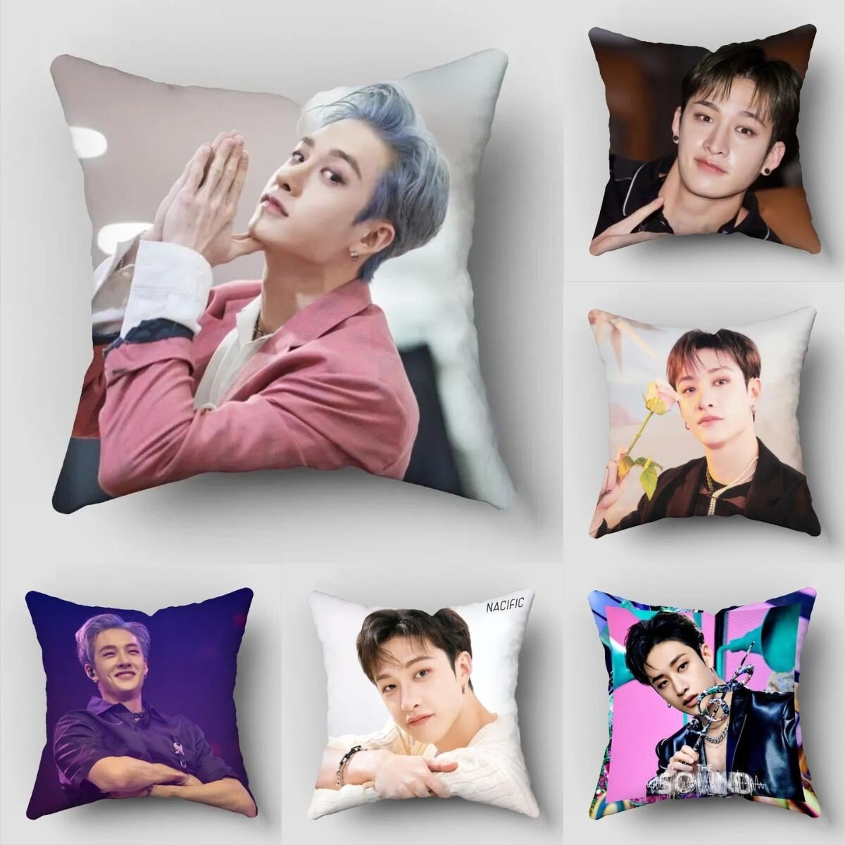 Bang Chan Pillow Kpop Stray Kids Birthday Photo Customized Christmas Gift Decors